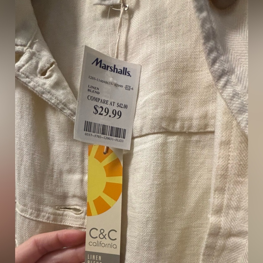 C&C California Cream Linen Blend Blazer